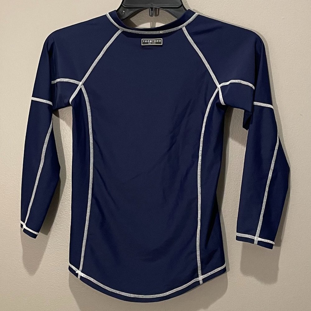 Toobydoo Girl's Blue Rashguard Long Sleeve Top Swimwear sz 5/6 New wo Tag